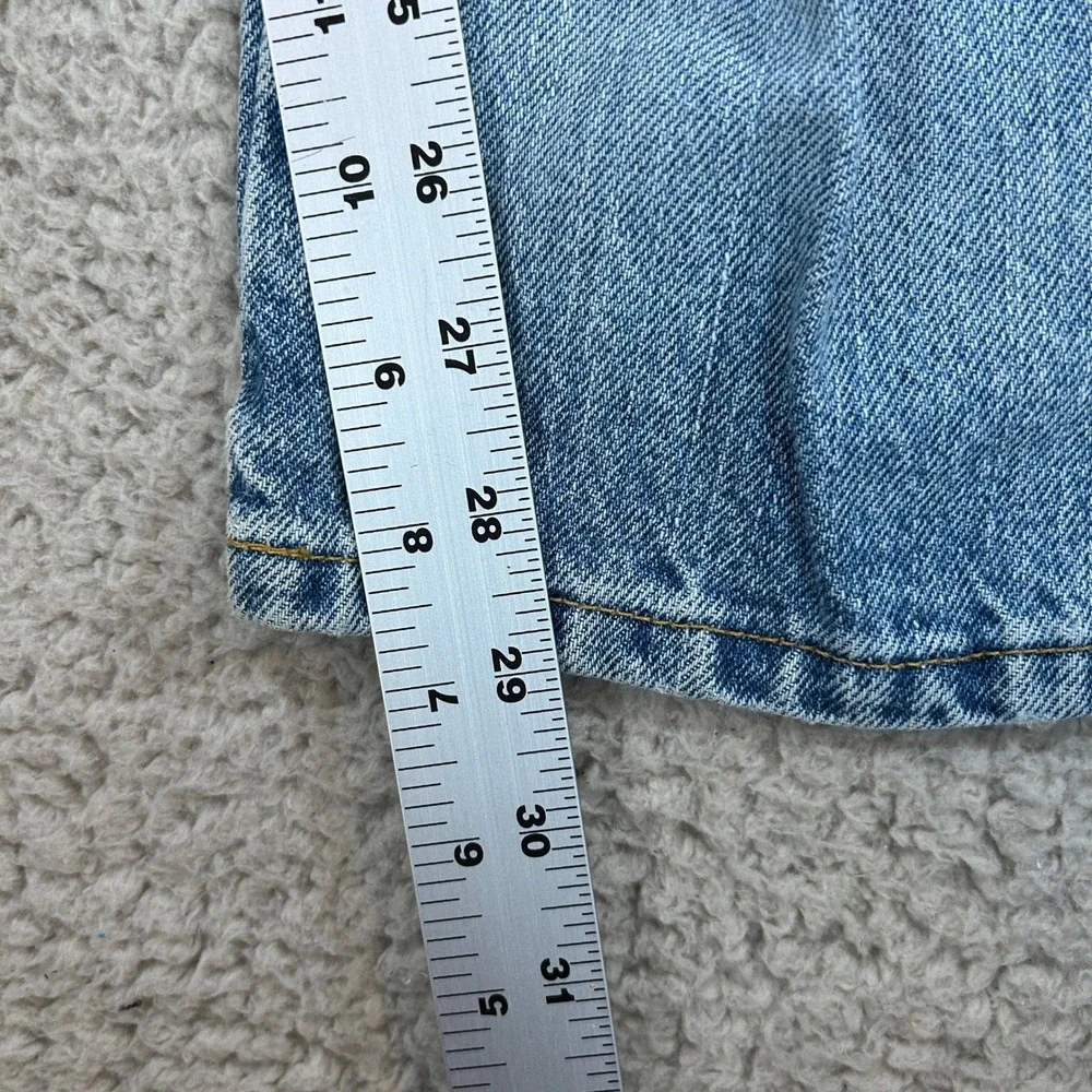Vintage Express Jeans Womens 3/4 R Light Wash‎ High Rise Straight Leg Blue Denim